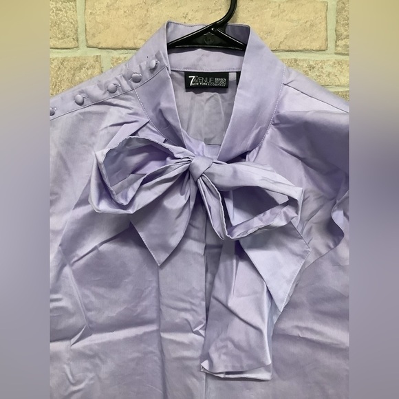 7th Avenue Design - Lavender Sleeveless Top with bow collar - Picture 4 of 7